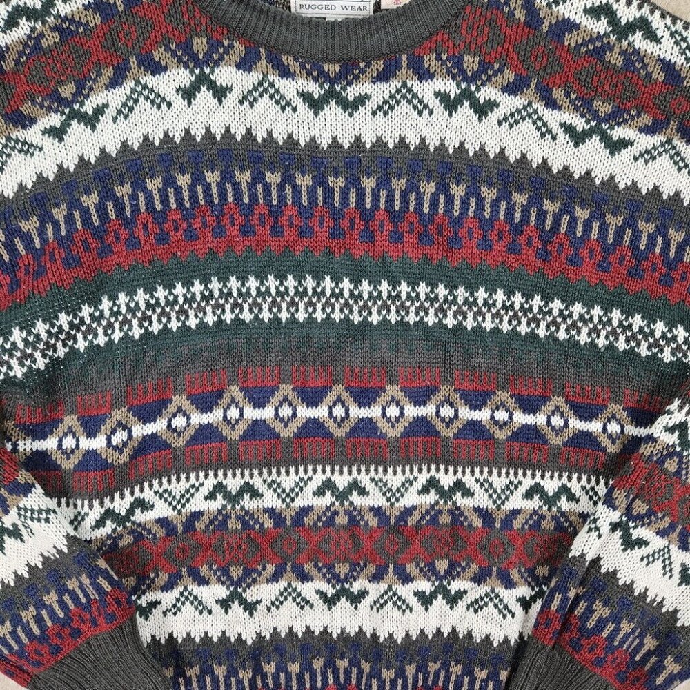 Great Canadian Rugged Wear Pattern Knit Sweater Women's Size L Long Sleeve - Picture 5 of 10